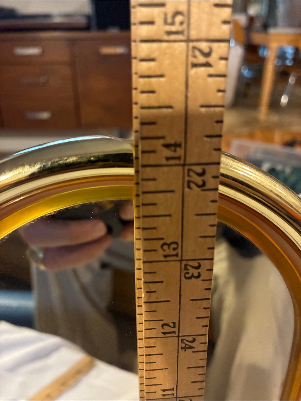 Brass Vanity Mirror Milo Baughman Style Vanity Top Decorative Brass Vintage EUC - Picture 12 of 13